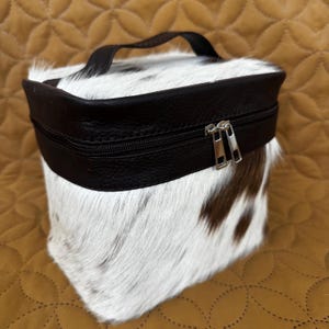 SAME AS PICTURE Cowhide Makeup Bag Real Cowhide Hair on Bag Cowhide Cosmetic Bag for Bride Toiletry Bag Western Bag Gift for Bridesmaid, Mom