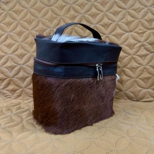 Cowhide Makeup Bag for Girls Hair on Cowhide Makeup Bag Cowhide Travel Bag | Bridesmaid Makeup Bag | Gift for Bride | Cowhide Bag Gift Style