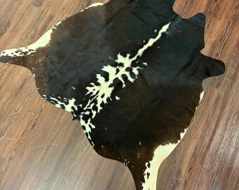 Tricolor Cowhide Rug Hair on Cowhide Rug Large Cowhide Rug for Home Decor Natural Cowhide Floor Rug Brazilian Cowhide Rug Wall Decor Gift