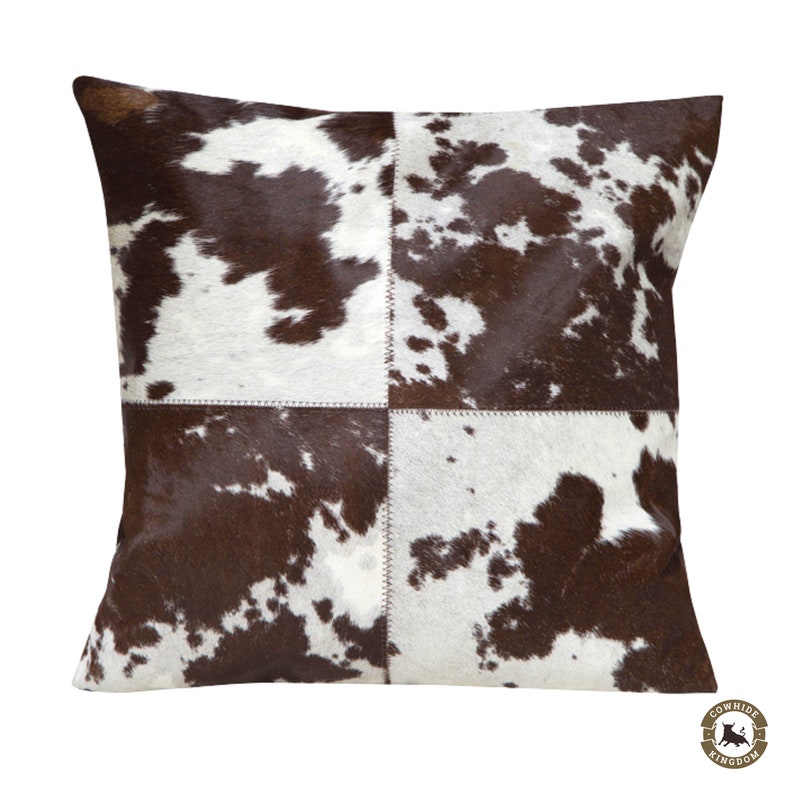 Set of 2 Real Cowhide Pillow Covers, Handmade Cowhide Pillow Cases/Cushion Cases, Custom Sofa Pillowcase for Home Decor, Leather Pillow Gift