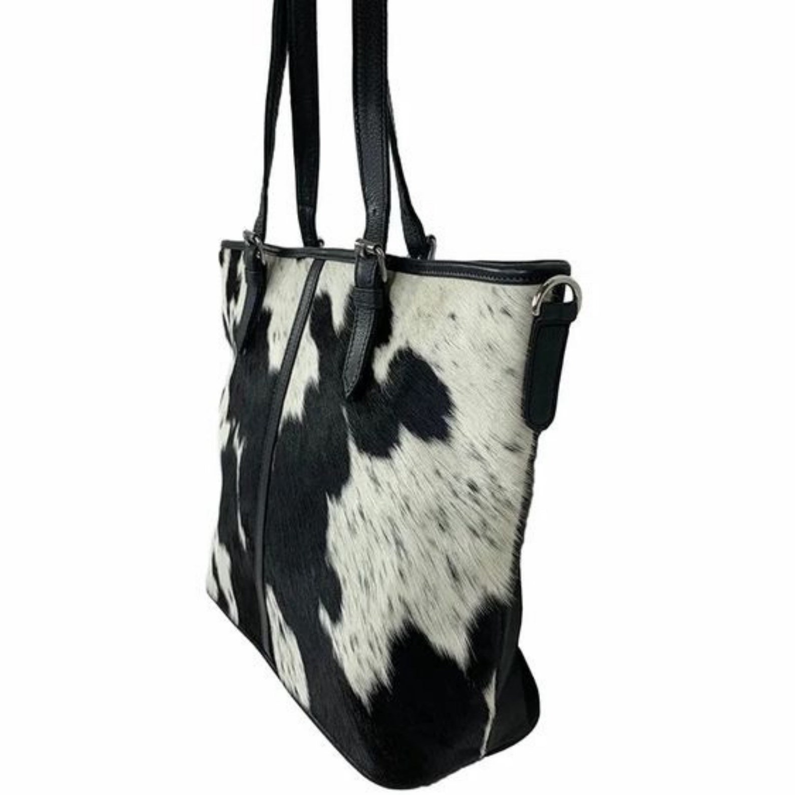 Real COWHIDE TOTE BAG Handmade Cowhide Leather Tote Bag Etsy