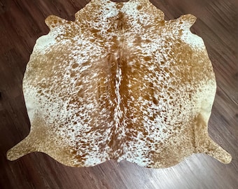 Large Speckled Cowhide Rug Real Brazilian Hair On Cowhide Salt & Pepper Cowhide Rug Natural Leather Rug for Bedroom Office Living Room Decor