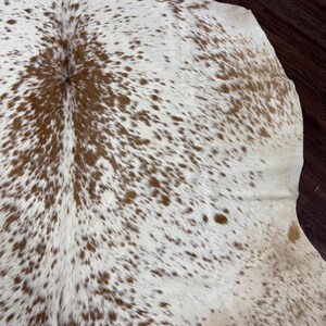 Brown Cowhide Rug | Hair on Cowhide | Natural Cowhide Leather Rug | Rustic Farmhouse Decor | Western Style Area Rug | Real Leather Floor Rug