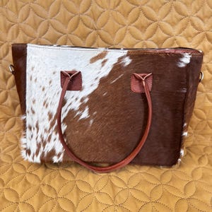 WIE BILD! am besten Rindsleder Haar auf Tragetasche | Echte Rindsleder Geldbörse Einkaufstasche Western Leder Handtasche Boho Rindsleder Schultertasche Geschenk für Mama