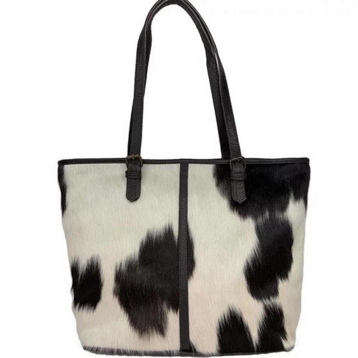 Real COWHIDE TOTE BAG Handmade Cowhide Leather Tote Bag Etsy