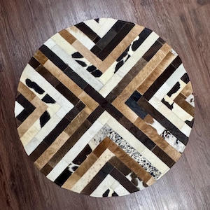 SAME AS PICTURE! Real Cowhide Patchwork Rug Modern Cowhide Leather Carpet Handmade Natural Cow Skin Rug Boho Rustic Floor Decor Luxury