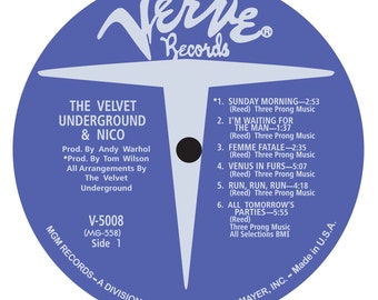 Velvet Underground & Nico - LP Label Sticker