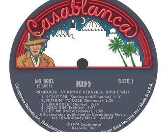 KISS - Debut Album LP Label Sticker