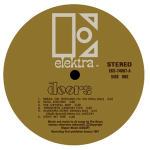 Die Türen - Debüt Album LP Label Aufkleber