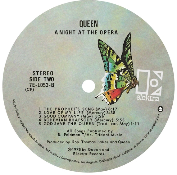 Queen - A Night at the Opera LP Label Magnet - Etsy