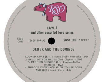 Derek and the Dominos - Layla LP Label Sticker