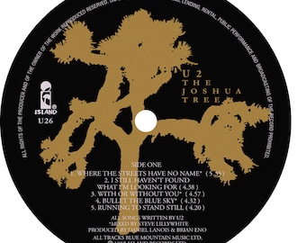 U2 - The Joshua Tree LP Label Magnet