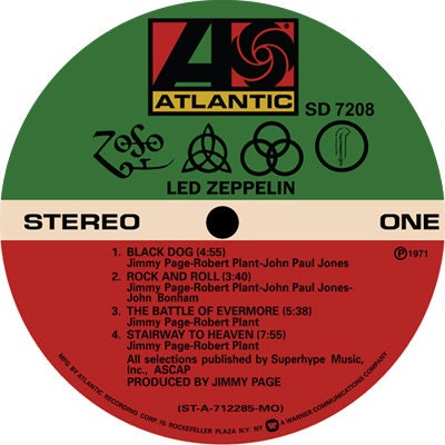 Led Zeppelin - IV Zoso LP Label Magnet - Etsy