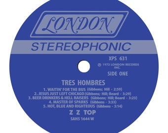 ZZ Top - 'Tres Hombres' LP Label Sticker