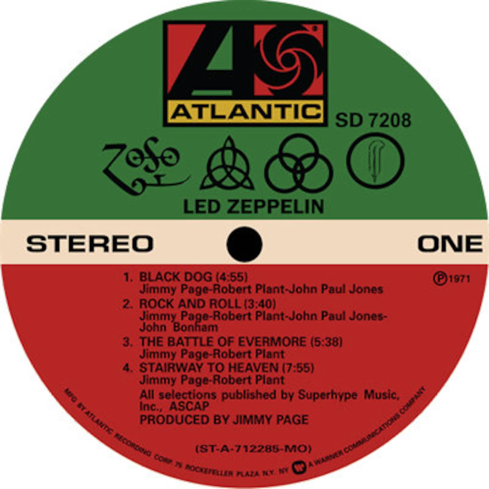 Led Zeppelin IV Zoso LP Label Sticker Etsy