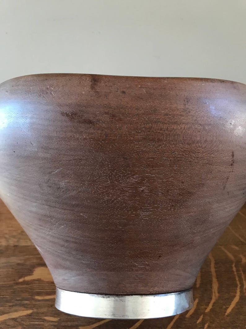 Vintage Mahogany Bowl Designed by Richard Hudson for Revere Silversmiths
