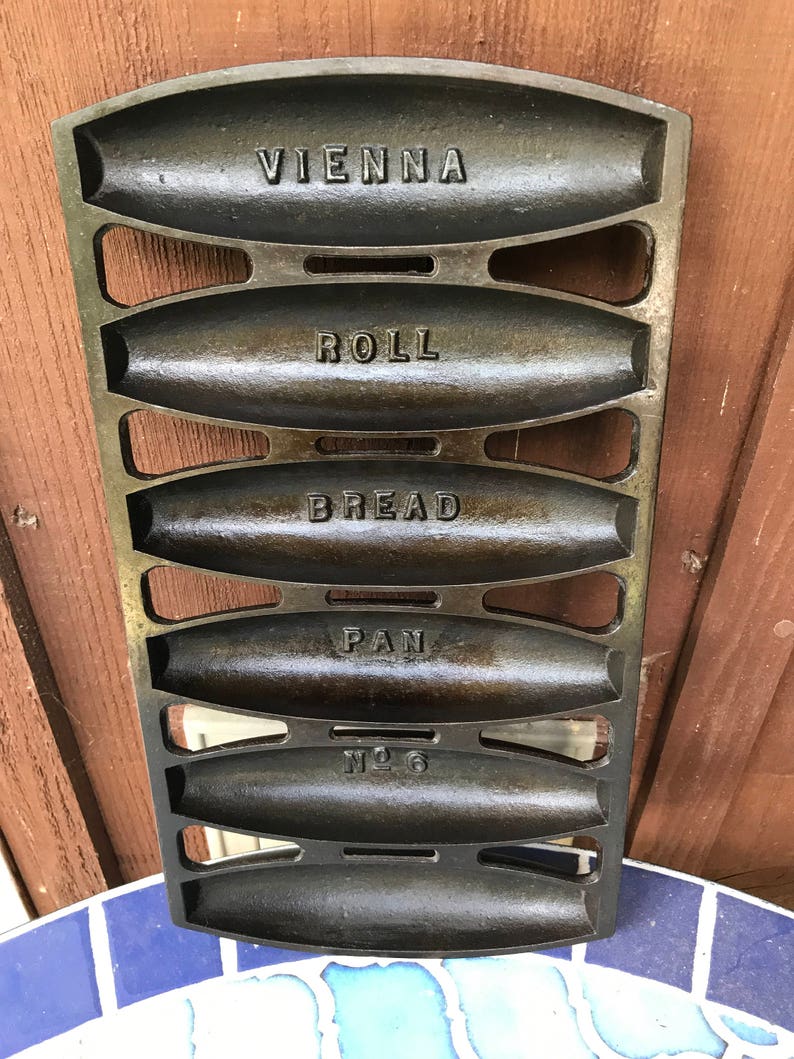 Rare Antique Griswold Cast Iron Vienna Roll Bread Pan No. 6 Etsy