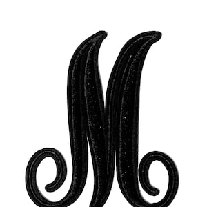 Black Iron-On Letter Patch Set: DIY Monogram Applique (3&quot;x3.5&quot;)