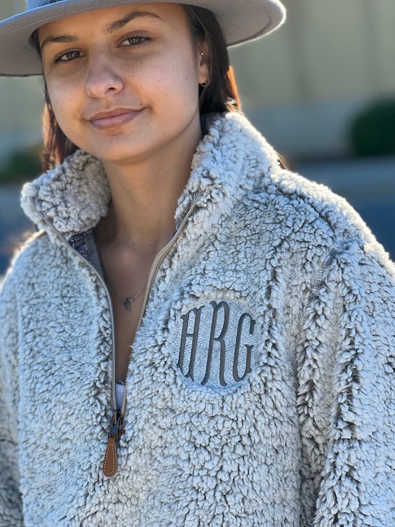 Monogrammed Personalized Sherpa Jacket Monogrammed Sherpa Pullover