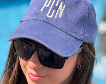 Custom made Adams Optimum Pigment Dyed Cap - Blank, LP101 Monogrammed Baseball Cap- Bridesmaid Gift - Initial Hat