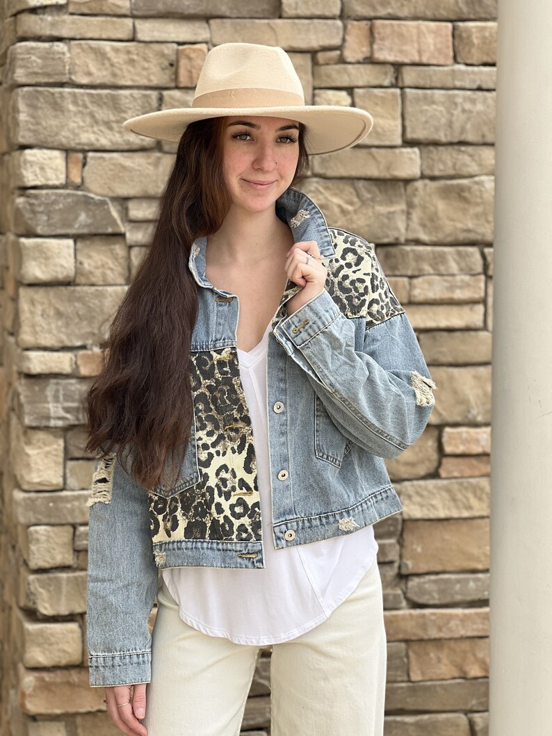 cheetah denim jacket