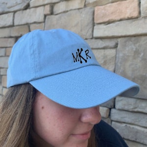Monogrammed Cotton Baseball Cap: Embroidered Summer Travel Hat
