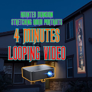 4 Min - Stretching Room Portraits Vertical Video Loop - Video Projection Halloween - High Res 1080p