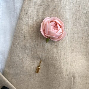 Blush flower lapel pin wedding lapel pin flower boutonniere floral buttonhole grooms lapel pin blush men brooch suit lapel pin