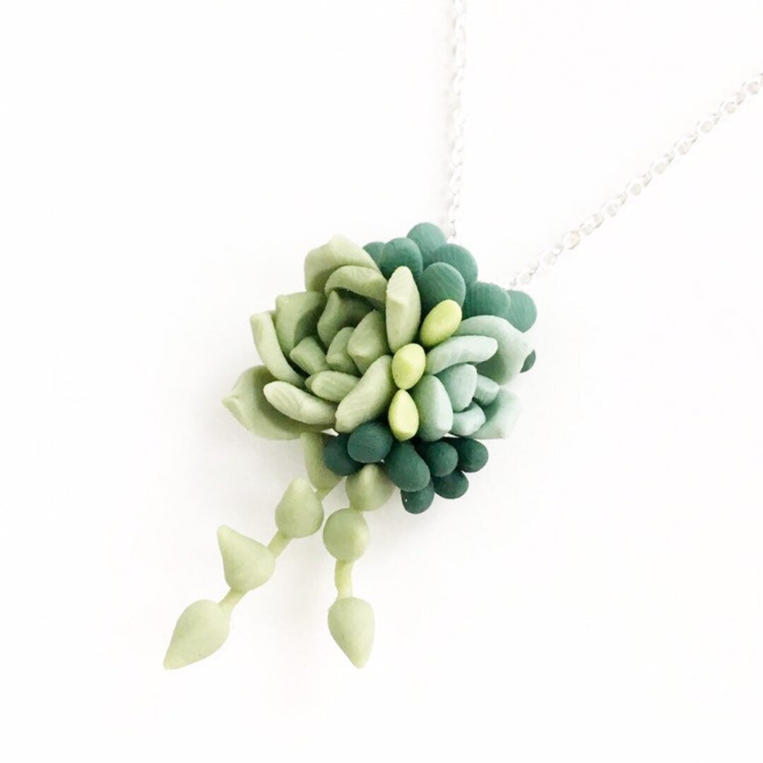 Green Mint Succulent Pendant Succulent Necklace Plant Jewerly - Etsy