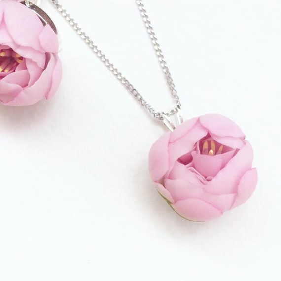 Peony flower necklace sale