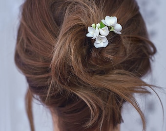 Wedding hair pin, jasmine bridal Hair pins, jasmine Hairpiece, flower hairpiece, Bridal hair stick, wedding hair pieces, floral hair piece