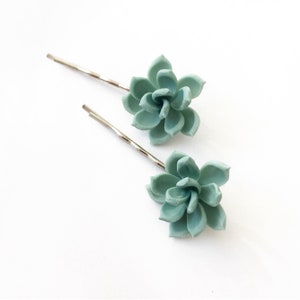 Succulent hair pieces mint succulent bobby pins succulent hair pins rustic hair pieces mint hair pieces succulent wedding bridesmaids pins