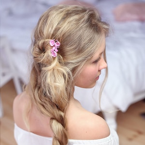 Rosa Blume Braut Haarnadeln, Braut рair pins, Braut haarteil, Hochzeit Haarteil, Sakura Haarstab, Braut Kopfschmuck, Haarnadel