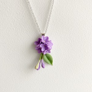 Lilac pendant, lilac necklace, botanical jewerly, floral pendant lilac flower wedding lilac jewelry flower necklace green plant jewelry