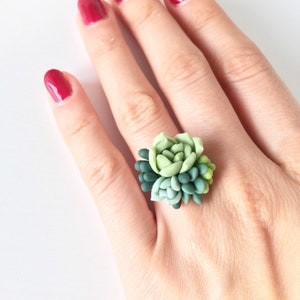 Green succulent ring succulent jewelry plant jewelry green ring succulent wedding miniature succulent terrarium jewelry southwestern wedding