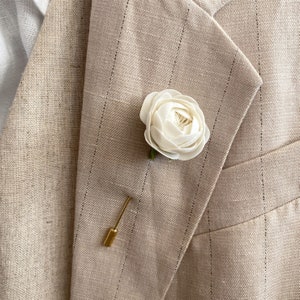 Ivory Blume Anstecknadel Hochzeit Anstecknadel Blume Boutonniere Blumenknopfloch Bräutigam Anstecknadel Elfenbein Männer Brosche Anzug Anstecknadel