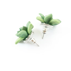Verde Pendientes suculentos stud joyería suculenta planta joyería pendientes planta aretes stud botánico joyería verde pendientes flor suculenta boda imagen 6