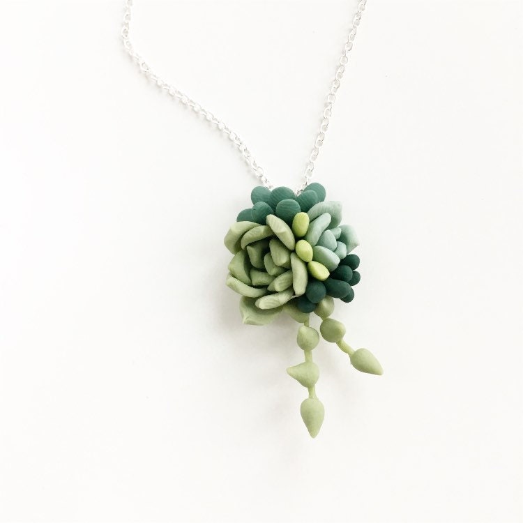 Green Mint Succulent Pendant Succulent Necklace Plant Jewerly | Etsy