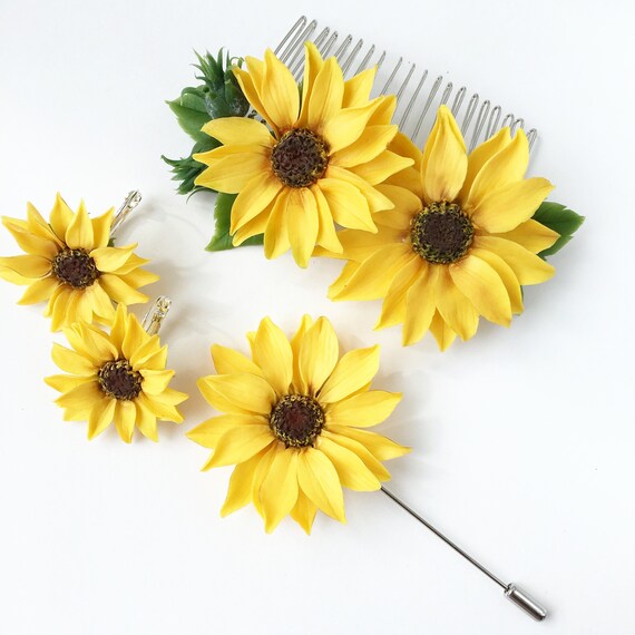 Sunflower Klapa Pin Kwiat Klapy Pin Słonecznik Wesele Słonecznik Boutonniere Groomsmen Przycisk Otwór Groomsmen Boutonniere Słonecznika Pin