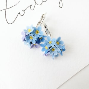 Forgetmenot earrings, botanical jewerly, floral earrings blue earrings woodland wedding botanical blue flower earrings nature earrings