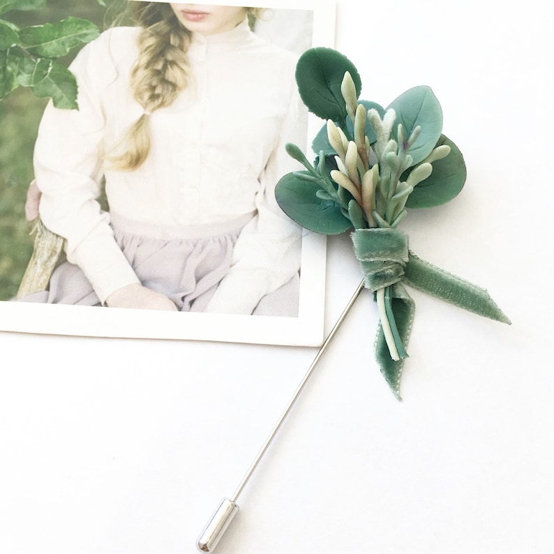 Eucalyptus Lapel Pin Eucalyptus Boutonniere Greenery | Etsy