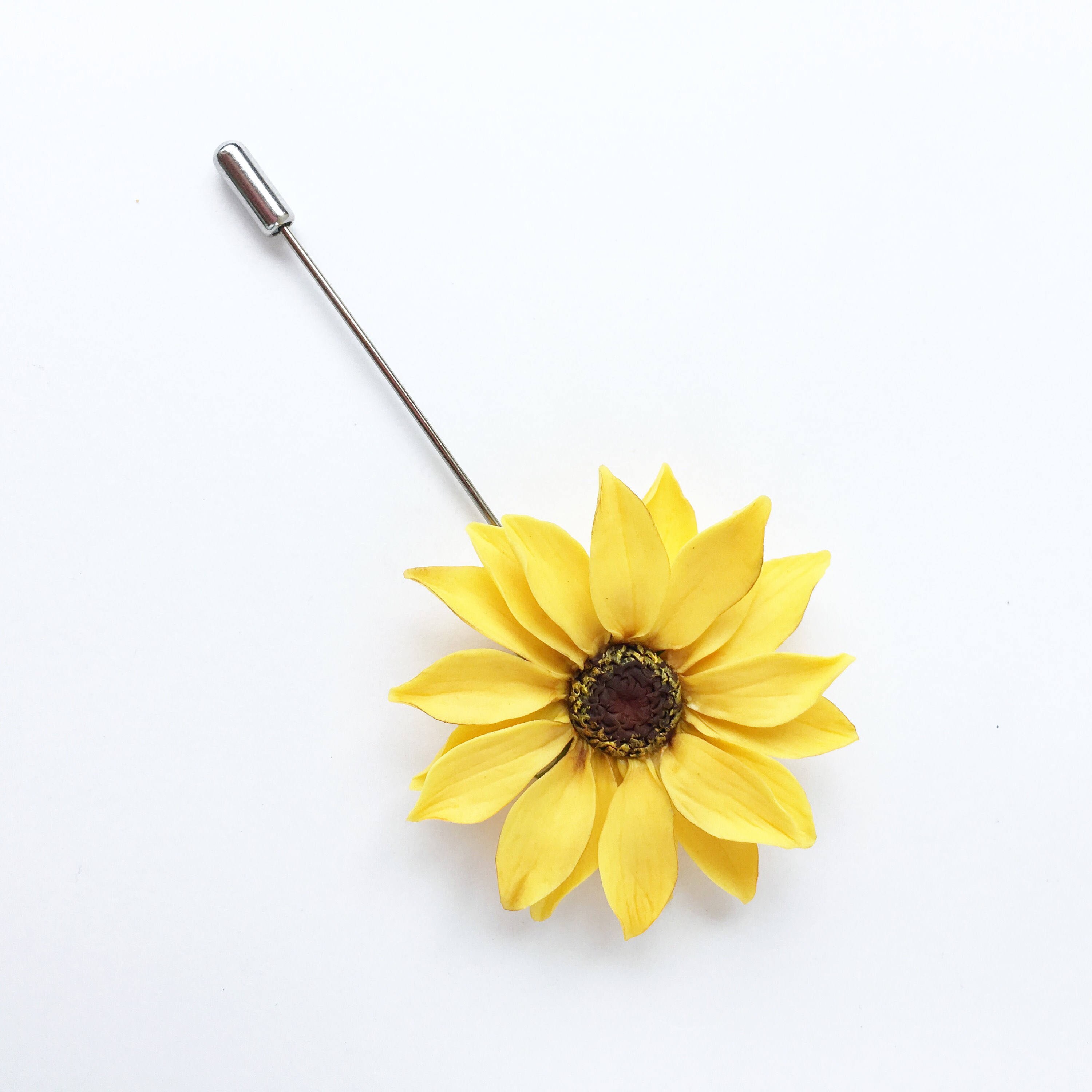 Sunflower Lapel Pin Flower Lapel Pin Sunflower Wedding Etsy