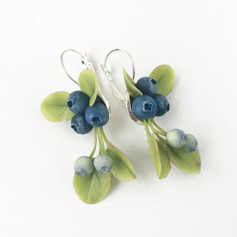 Blueberry Earrings Berry Jewelry Berries Earings Woodland Etsy