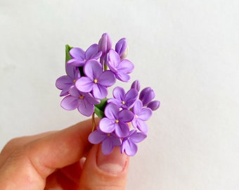 Lilac hair pin bridal hair pieces wedding headpiece lilac wedding purple hair piece Bridal hair pin floral hair piece delicate flower hair