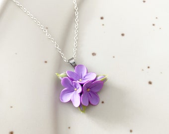 Lilac pendant lilac necklace delicate flower pendant floral jewellery lilac jewellery minimalist pendant botanical jewellery