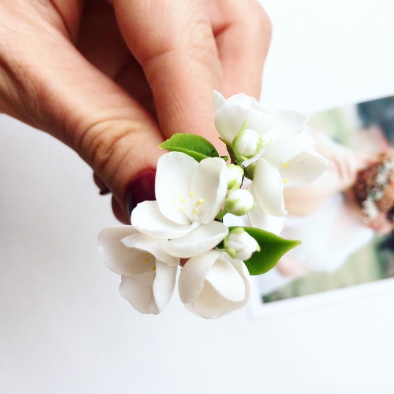 Wedding Hair Pin Jasmine Bridal Hair Pins Jasmine Hairpiece Etsy