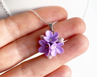 Lilac Pendant, Lilac Necklace, Botanical Jewerly, Floral Pendant
