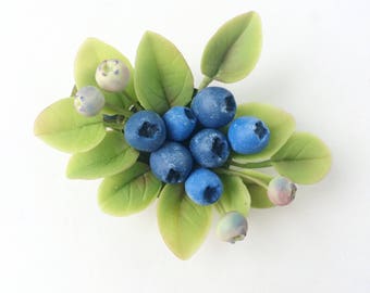 Blaubeer Haarclip Blaubeer Brosche Beere Schmuck Sommer Geschenk Beeren Liebhaber Accessoire Beeren Accessoire Waldhochzeit