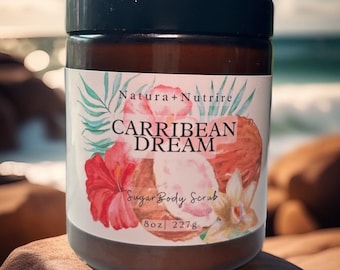 Caribbean Dreams Whipped Sugar Scrub, Handmade Exfoliating Body Polish
