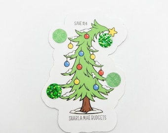 Whimsical Christmas Tree Scratch Off Savings Challenge